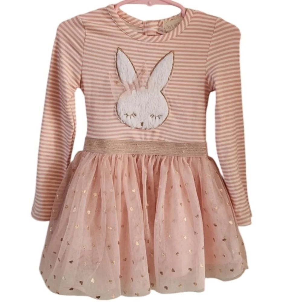 BTween Girls Tutu Dress with Plush Embroidered Bunny‎